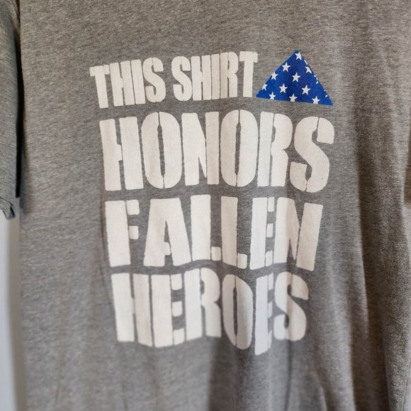 Til Valhalla Project "This Shirt Honors Fallen Heroes" T-Shirt Patriotic - Picture 5 of 6